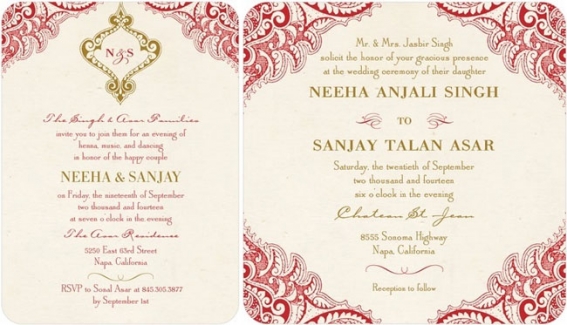 Wedding invitations indian style