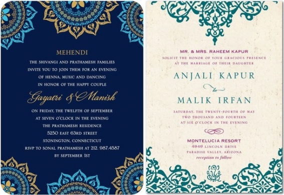 Traditional Indian wedding invitations